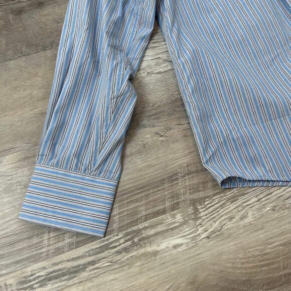 NWT Burberrys of London Dress Shirt Blue Stripe 15.5 35 Made in USA Vintage - Picture 3 of 9